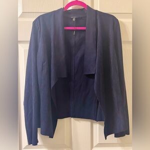 Raffinalla Faux Suede Navy Cropped Jacket